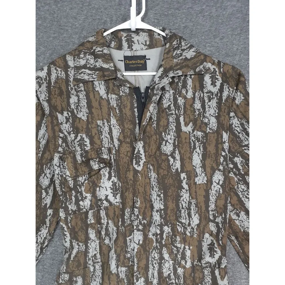 Vintage Charles Daly collection coveralls Adult XL Camoflauge natural bark‎ mens